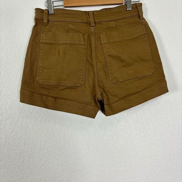Everlane Golden Yellow/Brown High Waisted Jean Shorts - Picture 2 of 4